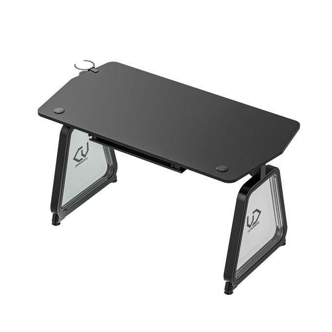 ULTRADESK Biurko dla gracza BOOSTER, 136x70,5 cm, 75 cm, podświetlenie RGB, uchwyt na słuchawki i napój