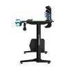 ULTRADESK Biurko dla gracza FRAG - GREEN V3, 140x60 cm, 76 cm, z podkładką pod mysz, uchwyt na słuchawki i napój