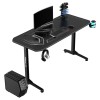 ULTRADESK Biurko dla gracza FRAG - WHITE V3, 140x60 cm, 76 cm, z podkładką pod mysz, uchwyt na słuchawki i napój