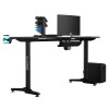ULTRADESK Biurko dla gracza FRAG - WHITE V3, 140x60 cm, 76 cm, z podkładką pod mysz, uchwyt na słuchawki i napój