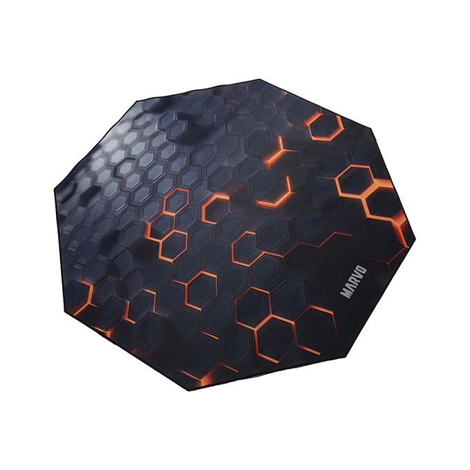 Dla gracza, mata pod fotel, Marvo, GM03, 1100 x 1100 x 2 mm, czarna, antypoślizgowa