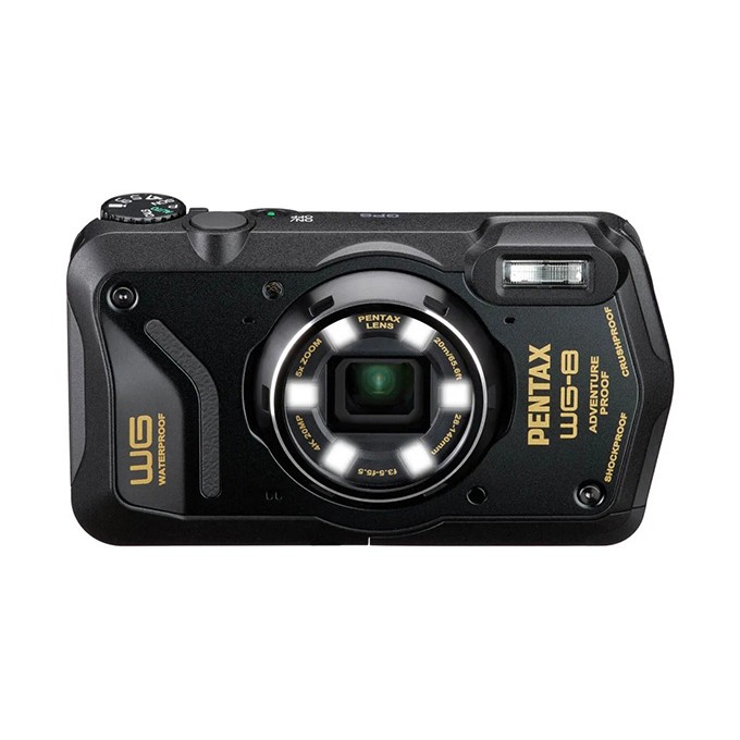 Aparat WG8 Black kompaktní, 5 - 25 mm (odpowiednik formatu 35 mm) Pentax, 20Mpx, CMOS, 01491, czarny, bardzo 
