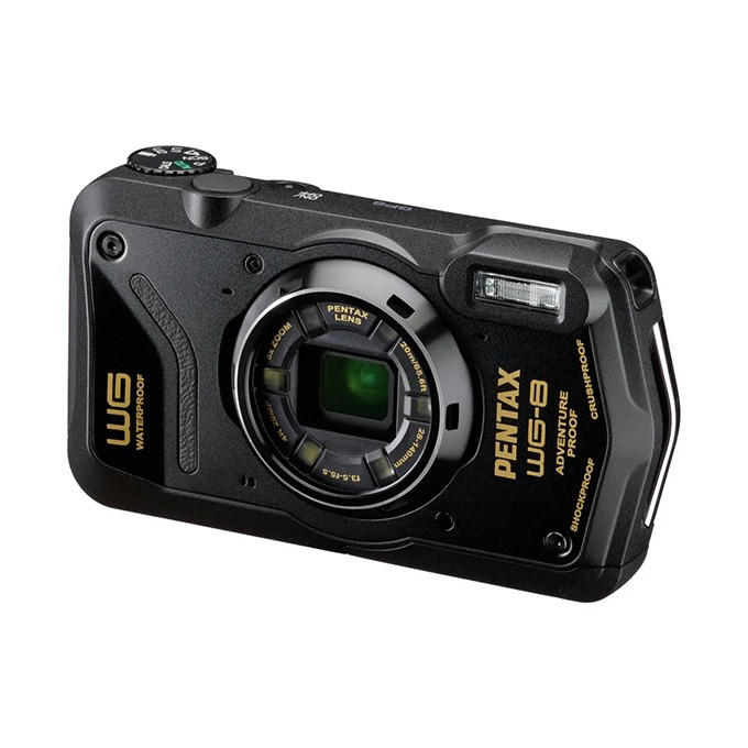 Aparat WG8 Black kompaktní, 5 - 25 mm (odpowiednik formatu 35 mm) Pentax, 20Mpx, CMOS, 01491, czarny, bardzo 
