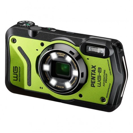 Aparat WG8 Green kompaktní, 5 - 25 mm (odpowiednik formatu 35 mm) Pentax, 20Mpx, CMOS, 01501, czarno-zielony, bardzo 