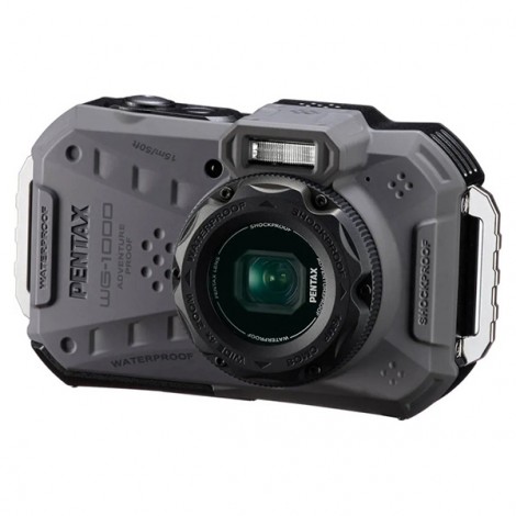 Aparat WG 1000 kompaktní, 4,9-19,6 mm (odpowiednik  35 mm, około 27-108 mm) Pentax, 13,35Mpx, CMOS, 02154, szary, 