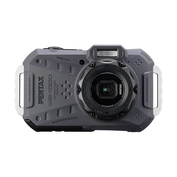 Aparat WG 1000 kompaktní, 4,9-19,6 mm (odpowiednik  35 mm, około 27-108 mm) Pentax, 13,35Mpx, CMOS, 02154, szary, 