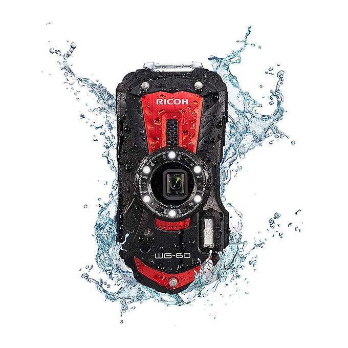Aparat kompaktowy, WG-60, Ricoh, 3832, czerwony