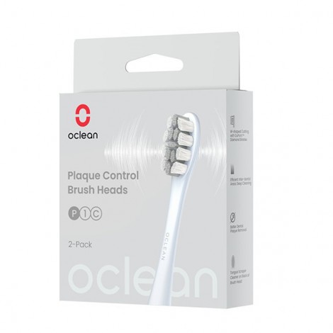 Oclean wymienna końcówka Plaque Control Medium P1C9, srebrne Oclean wymienna końcówka Plaque Control Medium P1C9, srebrne