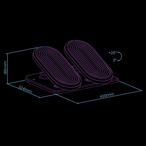 Podstawa ergonomiczna pod nogi, FOOTPODIUM czarny, plastikowy, ULTRADESK