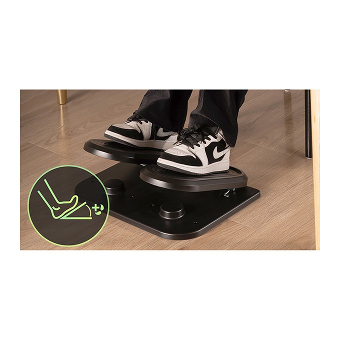 Podstawa ergonomiczna pod nogi, FOOTPODIUM czarny, plastikowy, ULTRADESK