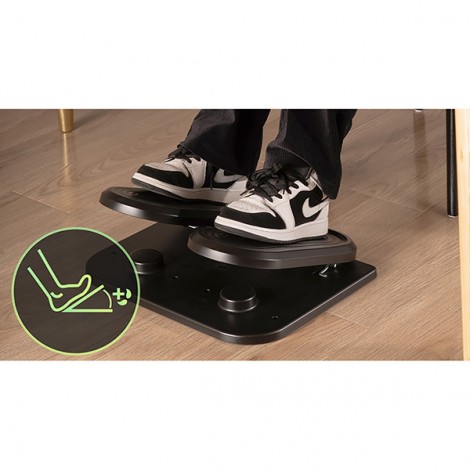 Podstawa ergonomiczna pod nogi, FOOTPODIUM czarny, plastikowy, ULTRADESK