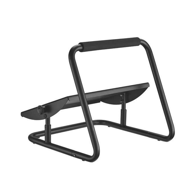 Podstawa ergonomiczna pod nogi, możliwość wyprostowania nóg, czarny, stal, 25 kg nośność, Powerton, regulowana 
