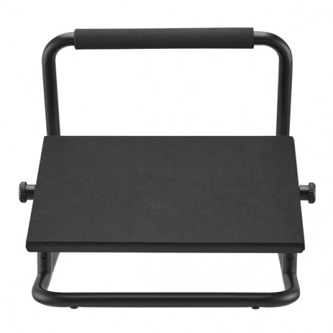Podstawa ergonomiczna pod nogi, możliwość wyprostowania nóg, czarny, stal, 25 kg nośność, Powerton, regulowana 