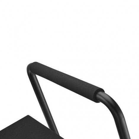 Podstawa ergonomiczna pod nogi, możliwość wyprostowania nóg, czarny, stal, 25 kg nośność, Powerton, regulowana 