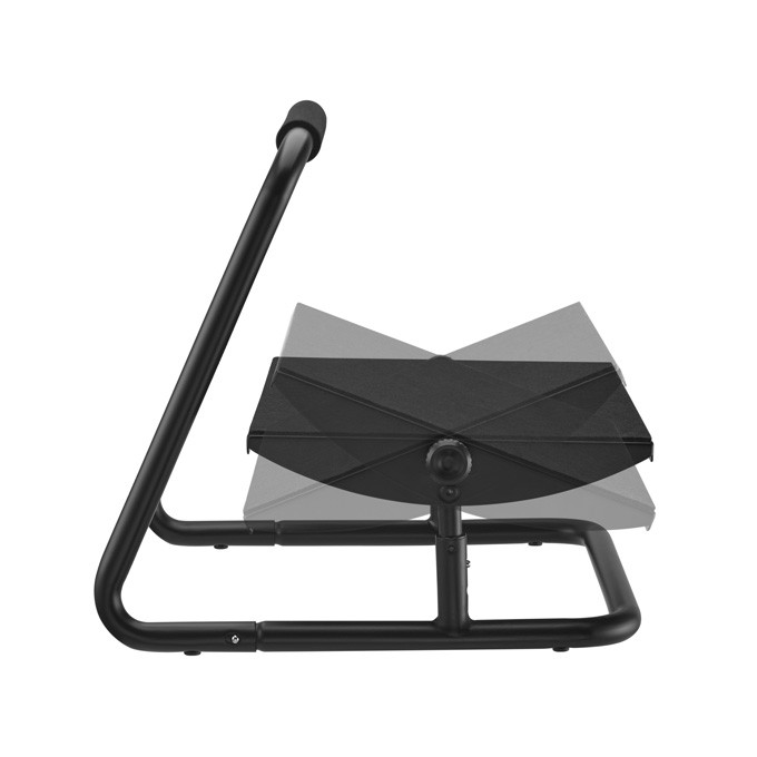 Podstawa ergonomiczna pod nogi, możliwość wyprostowania nóg, czarny, stal, 25 kg nośność, Powerton, regulowana 