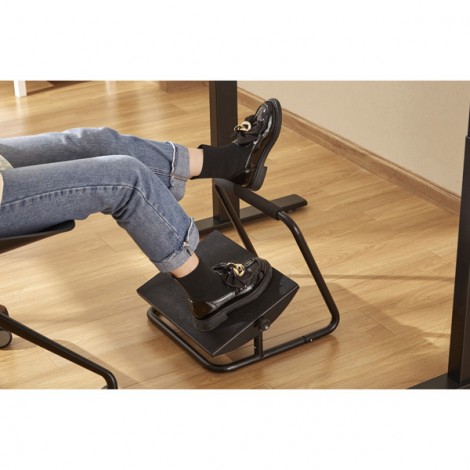 Podstawa ergonomiczna pod nogi, możliwość wyprostowania nóg, czarny, stal, 25 kg nośność, Powerton, regulowana 