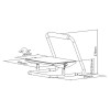 Podstawa ergonomiczna pod nogi, możliwość wyprostowania nóg, czarny, stal, 25 kg nośność, Powerton, regulowana 