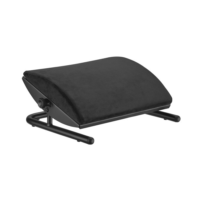 Podstawa ergonomiczna pod nogi, wyjmowana miękka poduszka, czarny, stal, 25 kg nośność, Powerton
