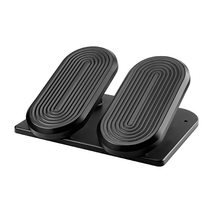 Podstawa ergonomiczna pod nogi, fitness stepper, czarny, stal, 20 kg nośność, Powerton, strukturalna powierzchnia