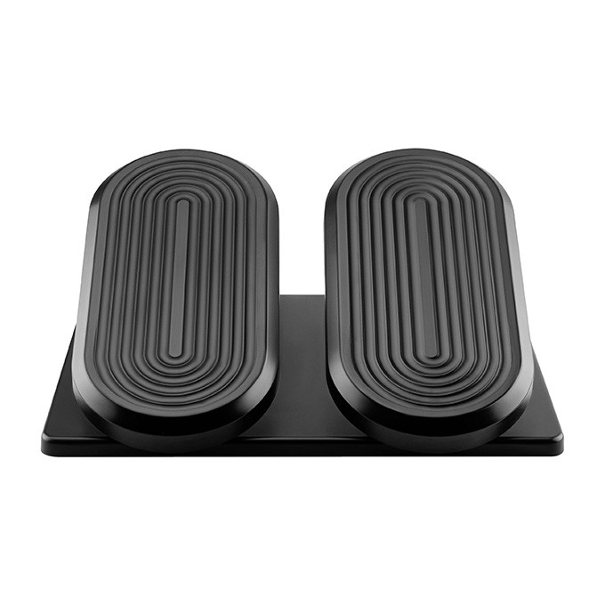 Podstawa ergonomiczna pod nogi, fitness stepper, czarny, stal, 20 kg nośność, Powerton, strukturalna powierzchnia