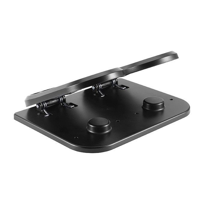 Podstawa ergonomiczna pod nogi, fitness stepper, czarny, stal, 20 kg nośność, Powerton, strukturalna powierzchnia