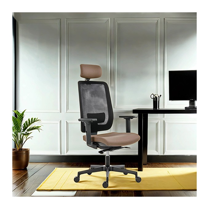 Powerton Ergonomiczny fotel biurowy Lucie, Beż