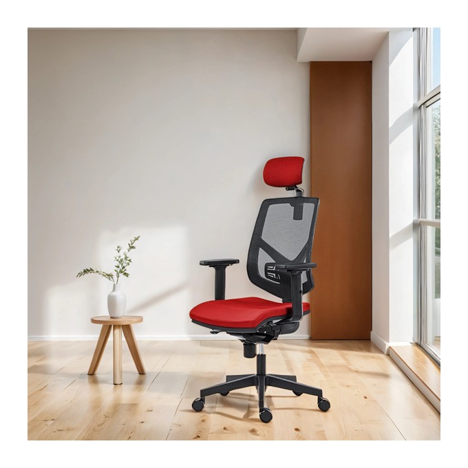Powerton Ergonomiczny fotel biurowy Tina, Czerwony