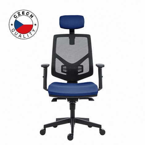 Powerton Ergonomiczny fotel biurowy Tina, Ciemny niebieski