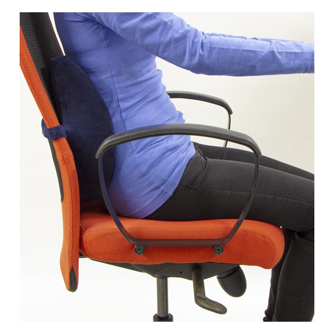 Podparcie lędźwiowe, uniwersalny, ergonomiczna, niebieska, pianka z efektem pamięci