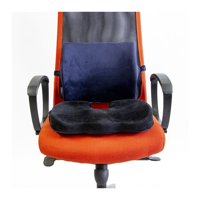 Ortopedyczna poduszka, na fotel biurowy, ergonomiczna, czarny, pianka z efektem pamięci, Powerton