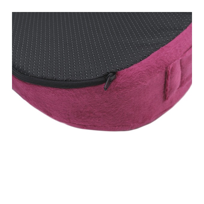 Ortopedyczna poduszka, na fotel biurowy, ergonomiczna, red satin (czerwone wino), pianka z efektem pamięci, Powerton