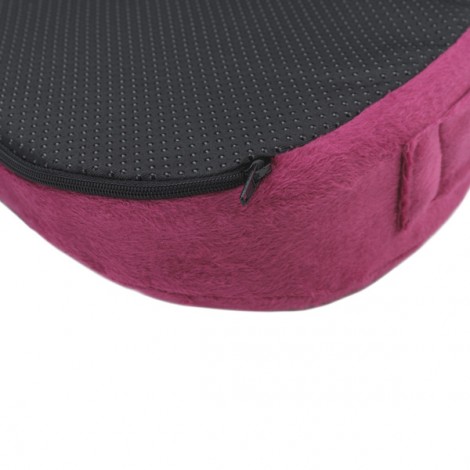 Ortopedyczna poduszka, na fotel biurowy, ergonomiczna, red satin (czerwone wino), pianka z efektem pamięci, Powerton