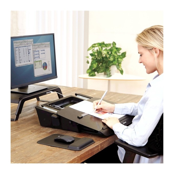 Baza na dokumenty Fellowes HANA stołowy, regulowany kąt nachylenia, czarny, A3, metal, Fellowes