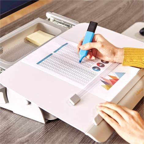 Baza na dokumenty Fellowes HANA stołowy, regulowany kąt nachylenia, biały, A3, metal, Fellowes