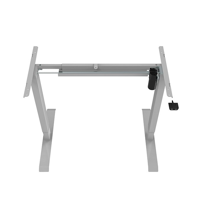 Biurko, elektycznie regulowany, 75x120cm, regulacja rozstawu 500mm, szary, 70 kg nośność, ergo