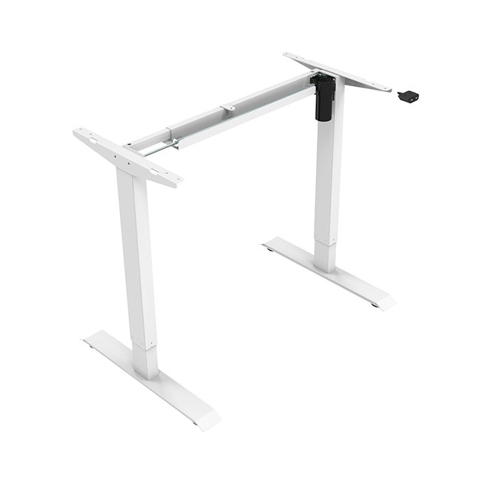 Biurko, elektycznie regulowany, 75x140cm, regulacja rozstawu 500mm, biały, 70 kg nośność, ergo