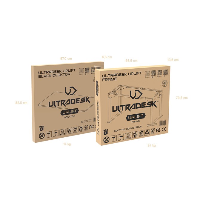 Biurko, elektycznie regulowany, 160X75 cm, 74-116 cm, UPLIFT, z podkładką pod mysz XXL, ULTRADESK