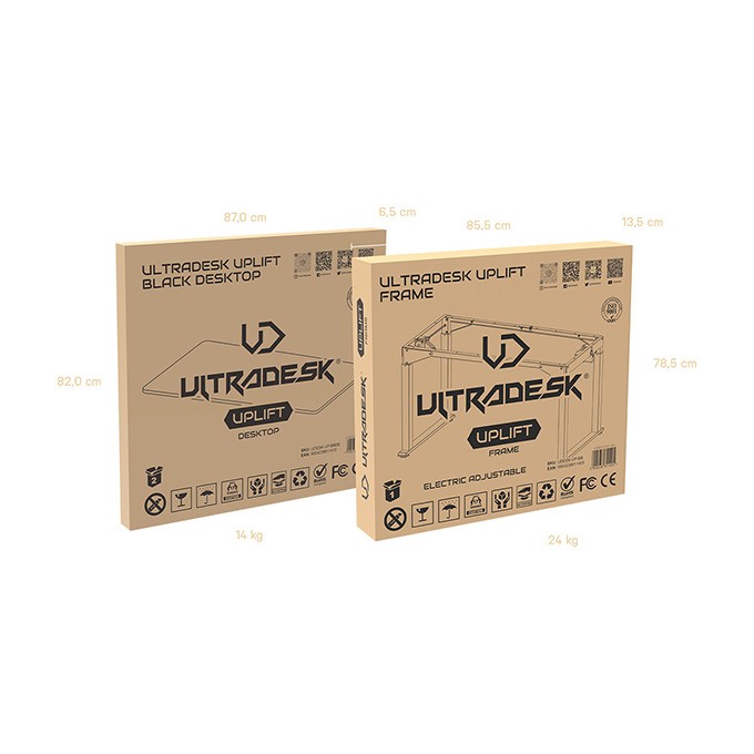 Biurko, elektycznie regulowany, 160x75 cm, 74-116 cm, UPLIFT, z podkładką pod mysz XXL, ULTRADESK
