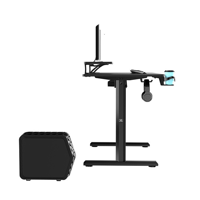 Biurko, elektycznie regulowany, 120X60 cm, 72-117 cm, HIGHLANDER BLACK, czarny, ULTRADESK