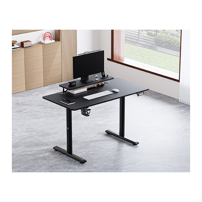 Biurko, elektycznie regulowany, 120X60 cm, 72-117 cm, HIGHLANDER BLACK, czarny, ULTRADESK