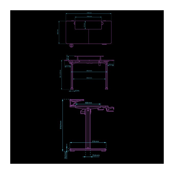 Biurko, elektycznie regulowany, 120X60 cm, 72-117 cm, HIGHLANDER BLACK, czarny, ULTRADESK