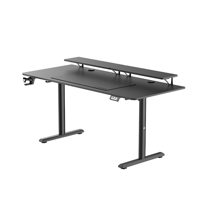 Biurko, elektycznie regulowany, 160X70 cm, 72-117 cm, HIGHLANDER XXL BLACK, czarny, ULTRADESK