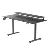 Biurko, elektycznie regulowany, 160X70 cm, 72-117 cm, HIGHLANDER XXL BLACK, czarny, ULTRADESK
