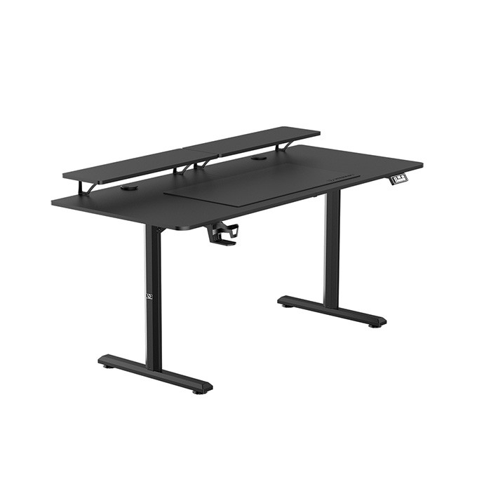 Biurko, elektycznie regulowany, 160X70 cm, 72-117 cm, HIGHLANDER XXL BLACK, czarny, ULTRADESK