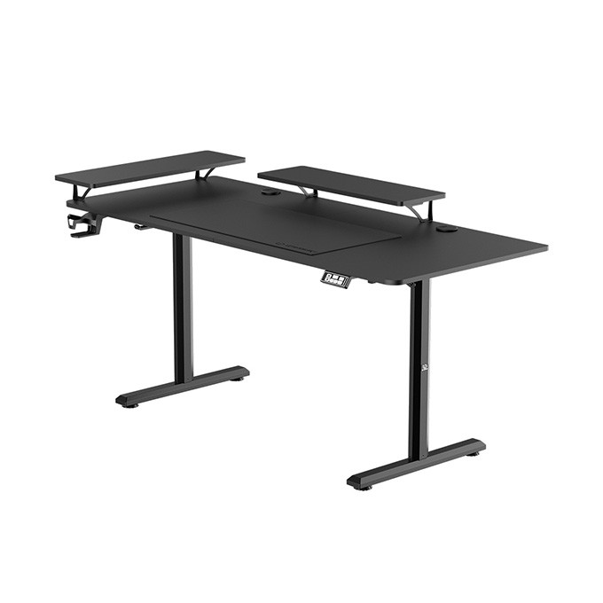 Biurko, elektycznie regulowany, 160X70 cm, 72-117 cm, HIGHLANDER XXL BLACK, czarny, ULTRADESK
