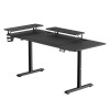 Biurko, elektycznie regulowany, 160X70 cm, 72-117 cm, HIGHLANDER XXL BLACK, czarny, ULTRADESK
