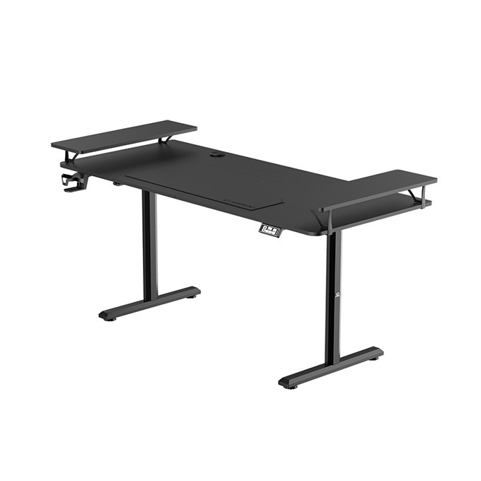 Biurko, elektycznie regulowany, 160X70 cm, 72-117 cm, HIGHLANDER XXL BLACK, czarny, ULTRADESK