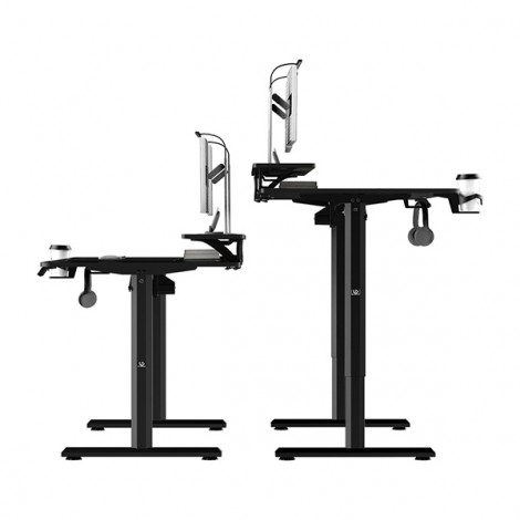Biurko, elektycznie regulowany, 160X70 cm, 72-117 cm, HIGHLANDER XXL BLACK, czarny, ULTRADESK
