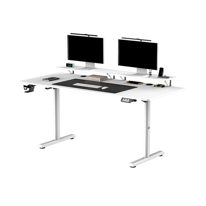 Biurko, elektycznie regulowany, 160X70 cm, 72-117 cm, HIGHLANDER XXL WHITE, biały, ULTRADESK