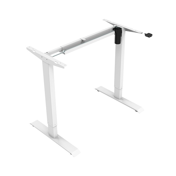 Stelaż / podstawa biurka, elektycznie regulowany, regulacja rozstawu 500mm, biały, 70 kg nośność, ergo